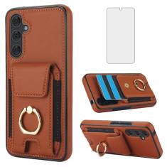 Asuwish Capa de telefone para Samsung Galaxy A54 5G com protetor de tela de vidro temperado capa carteira e suporte de anel fino suporte de cartão acessórios de celular de couro A545G A 54 54A 4G G5