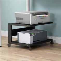 Mesa de impressora Suporte de impressora Prateleiras de impressora sob a mesa Suporte de impressora Suporte de impressora rolante Mesa de suporte de copiadora móvel de escritório de 2 camada