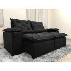 Sofá 3 Lugares Retrátil e Reclinável 2,00 Metros Alpoim Estofados Pret