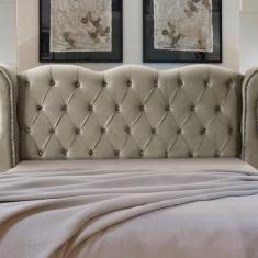 Cabeceira de Cama Box Madeira Estofada Luxo Casal Safira - D'Julia, Ca