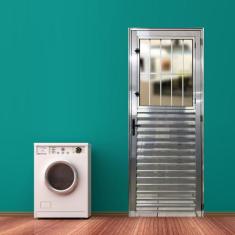 Porta Social Palheta de Alumínio 210 X 80cm Linha 25 Esquadrias Bergam