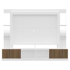 Rack com Painel Tv 65 Prateleiras com Espelho Oslo Branco