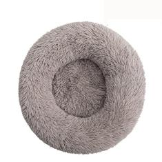 Cama de cachorro calmante para cães pequenos – Cama de cachorro pequena lavável com donut, cama de gato de pelúcia macia redonda anti-ansiedade, serve para toPets, diâmetro 47 cm