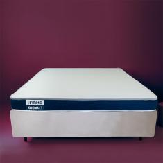 Cama Box King com Colchão Guldi Duplo Plus D28 Azul e Natural