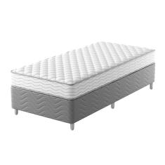 Cama Box com Colchão Solteirão Howie Misto D33 (17x108x198) Branco e Cinza