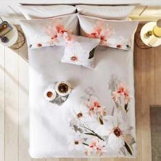 Lençol Casal Comum Com Elástico Flowers Decor + 2 Fronhas - Casa Da Fa