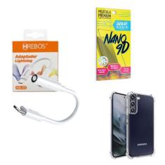 Capinha Samsung S22Plus + Adaptador P2 para Tipo C + Película 9D - Arm