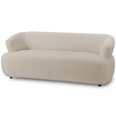 Sofá 3 Lugares Orgânico Para Sala Living 198cm Florea M05 Bouclê Creme