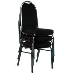 03 Cadeiras para Hotel e Auditório Linha Hotel Preto