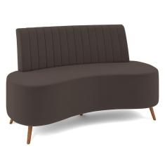 Sofá 2 Lugares Para Sala Living 135cm Pés Palito Tamar K04 Veludo Marrom - Mpozenato