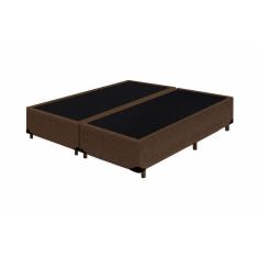 Cama Box Casal Bipartido NK Camas Suede Marrom 40x138x188