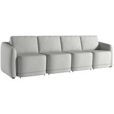 Sofá Cama para Sala de Estar 4 Lugares 356cm Montserrat K01 Linho Cinz