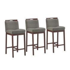 Conjunto 3 Banquetas Madeira Maciça Dani - Ease Móveis