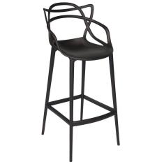 Kit 6 Banquetas Allegra Alta Master Preta Cozinha Americana Balcão Polipropileno