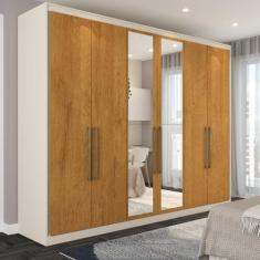 Guarda-Roupa Casal Guarujá 6 Portas 6 Gavetas com Espelho 100% Mdf Off