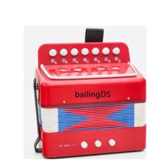 Acordeão, 8 teclas, 4 acordeões de baixo com alças para iniciantes, acordeão educativo, presente de instrumento musical, instrumento de acordeão para adultos Tamanho trabalhado: 17 x 18 x 10 cm, peso: