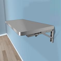 Mesa montada na parede de aço inoxidável, mesa dobrável montada na parede, mesa montada na parede, mesa flutuante suspensa, bancada de trabalho para computador, para quarto de estudo, banhei