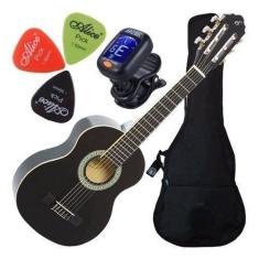 Kit Violão Infantil Nylon + Capa + Palhetas + Afinador Nr Bk