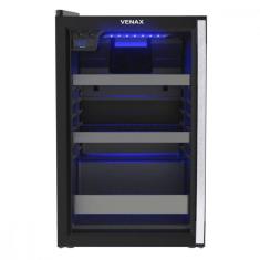Cervejeira Porta Invertida Venax 82 Litros Blue Light Preto Fosco EXPVQBL100 - 110V