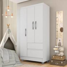 Guarda Roupa Solteiro Lohaine 3 Pts Branco - Moveis Arapongas Branco