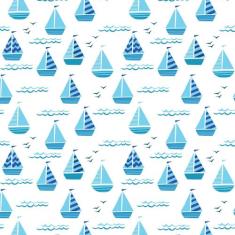 Papel de Parede Adesivo Infantil Barquinhos 2,70x0,57m - Quartinhos