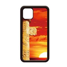 Céu Sol Vermelho Coluna Ornamental China para iPhone 12 Pro Max Capa para Apple Mini Mobile Case