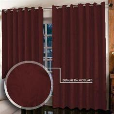 Kit 2 Cortina Jacquard 3 x 2,5 m  e 2 x 1,8m  Admirare, Carmim