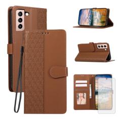 Asuwish Capa de telefone para Samsung Galaxy S21 Plus S21+ 5G capa carteira com protetor de tela de vidro temperado e alça de pulso flip porta-cartão de crédito slot celular S21+5G S21plus 21S + S 21