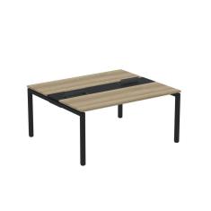Mesa Plataforma Dupla com Pé de Aço para Coworking 160X140/2P PDC16/14/2P Noce Naturalle/Preto
