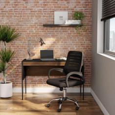 cadeira de escritório secretária giratória logic preta