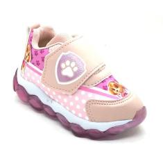 Tênis Infantil Menina Patrulha Canina Personagem Luz de Led - Mini Pe,