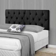 Cabeceira Box Queen Estofada 1 60 Paris com Captonê - Preto - rpm Móveis