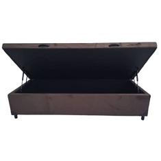 Cama Box Baú Solteiro Suede Marrom