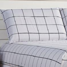 Jogo De Lençol Lines Queen Micropercal 180fios 3 Peças - Branco