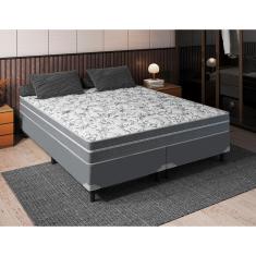 Cama Box Bipartido Queen + Colchão Portobel De Molas Ravena