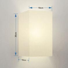 Arandela Retangular Retro Vivare Md-2029 Cúpula Em Tecido 18x10x30cm - Bivolt Branco 127-220v