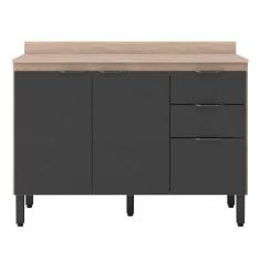 Balcão Firenze 120cm 3 Portas e 2 Gavetas com Tampo 93241 Demóbile