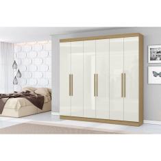 Roupeiro Livorno 6 Portas 2 Gavetas Atacama Off White - Aramóveis