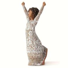 Enfeites de decoração de casa com escultura de menina dançarina de Natal