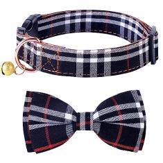 Yizepet Coleira para cães com gravata borboleta - Coleira ajustável para cães com fivela de plástico, padrão elegante para meninos e meninas pequenos, médios ou grandes, cães e gatos