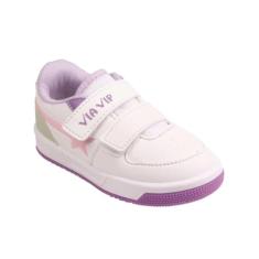 Tênis Infantil Via Vip V2800 Branco/Lilás 26