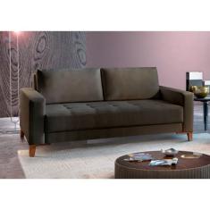 Sofá Fixo Orion 3 Lugares Luxo 180cm Castellar Móbile, Chumbo