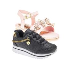 Tenis Escolar Casual e Sandalia Infantil - KIT 2 PARES Tam 24 ao 34 - 