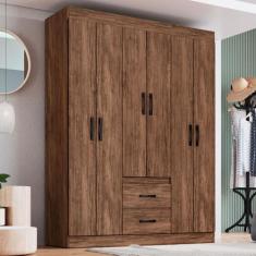 Guarda-Roupa Casal Riveira 6 Portas 2 Gavetas Castanho - Doripel - Dor