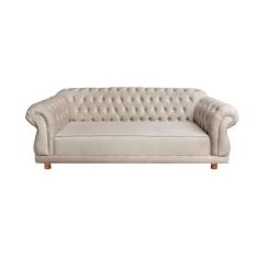 Dois Sofás Chesterfield Elisabeth 2M - Suede Nude / sala de estar, recepção, barbearia