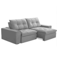 Sofá Retrátil Reclinável 3 Lugares 230cm Argon F05 Veludo Grafite - Mpozenato