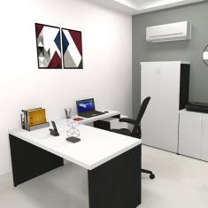 Mesa Reta Natus 40mm 130 Bramov Móveis Preto/branco