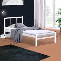Cama De Solteiro De Ferro 88 Lais Branco Primoart