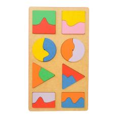 Quebra Cabeça Geométrico De Metades Tabuleiro Madeira