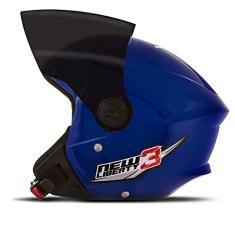 CAPACETE ABERTO PRO TORK NEW LIBERTY 3 SOLID AZUL TAM. 58 VIS. FUMÊ